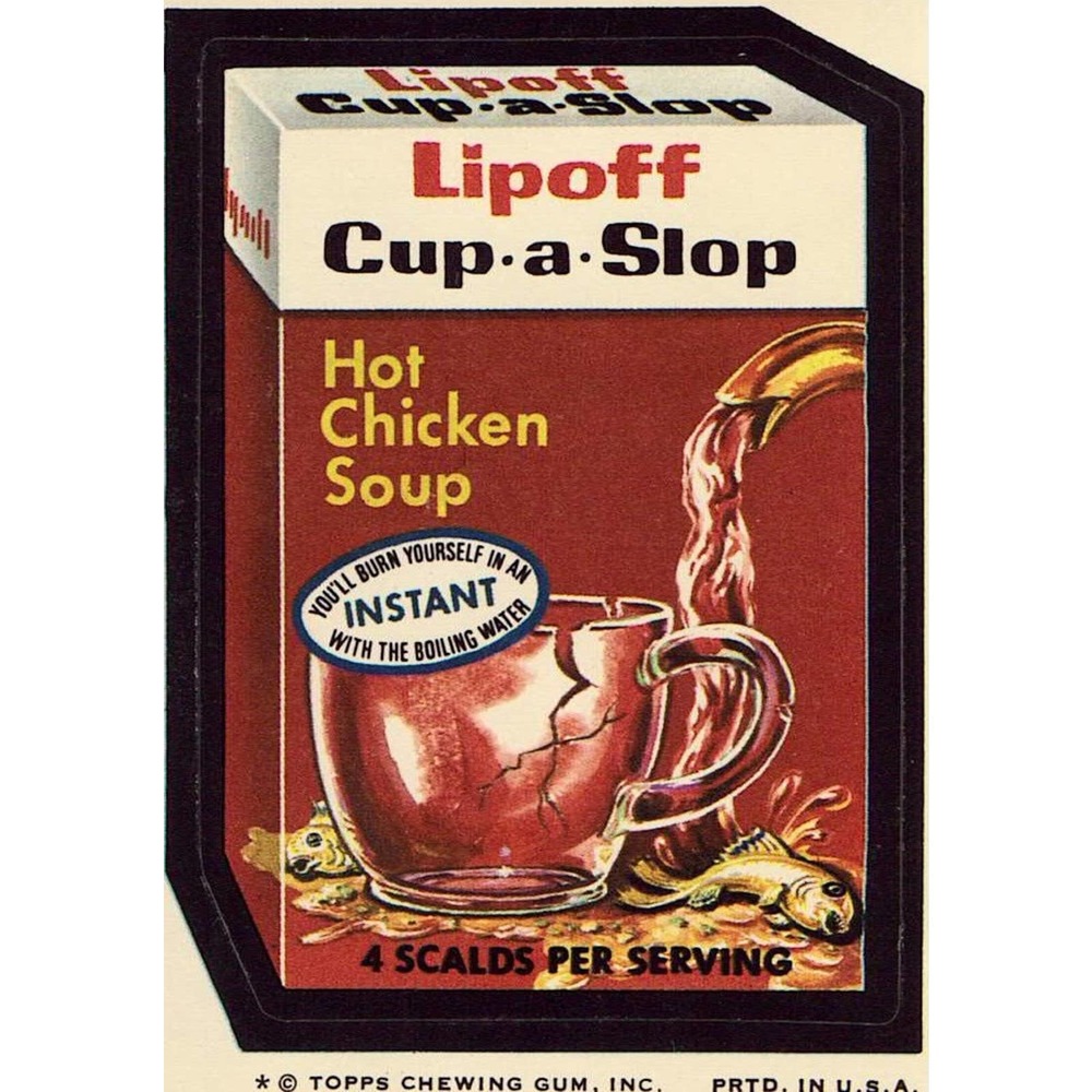 1970's Topps Wacky Packages Trading Cards / Stickers - Lipoff Cup-A-Slop